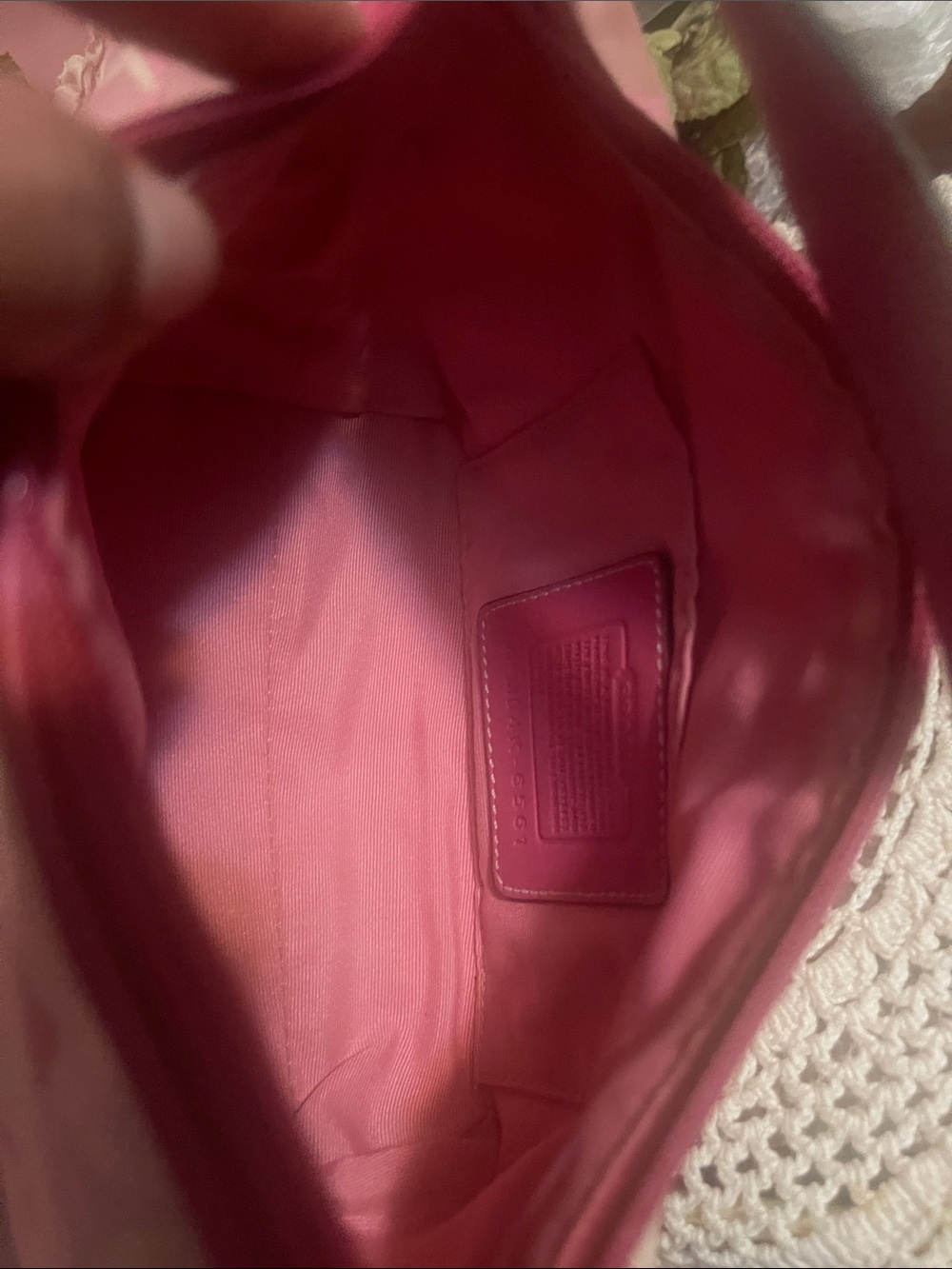 Coach Pink Signature Jacquard Shoulder Bag - Picture 11 of 12